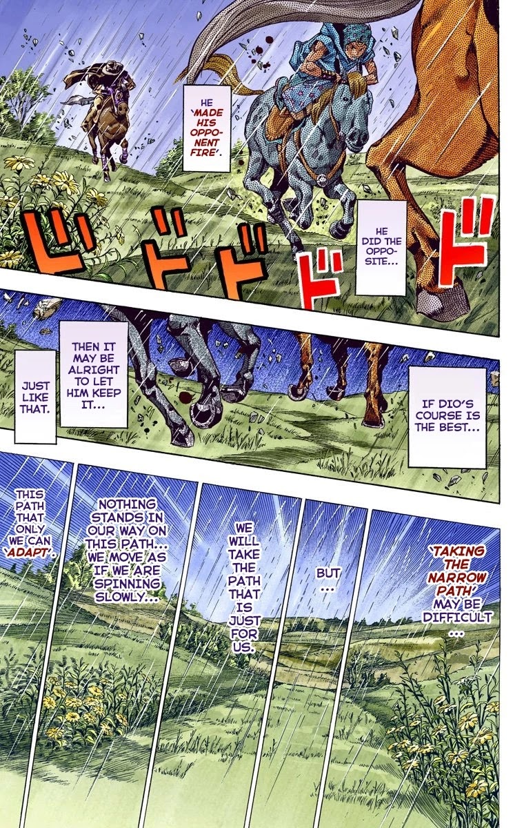 JoJo's Bizarre Adventure Part 7 - Steel Ball Run (Official Colored) Chapter 38 page 39 - Chapter 38: Catch the Rainbow (On That Stormy Night) Part 1