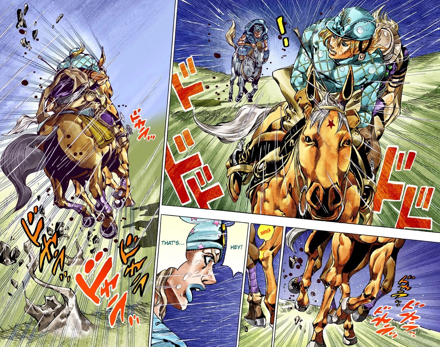 JoJo's Bizarre Adventure Part 7 - Steel Ball Run (Official Colored) Chapter 38 page 44 - Chapter 38: Catch the Rainbow (On That Stormy Night) Part 1