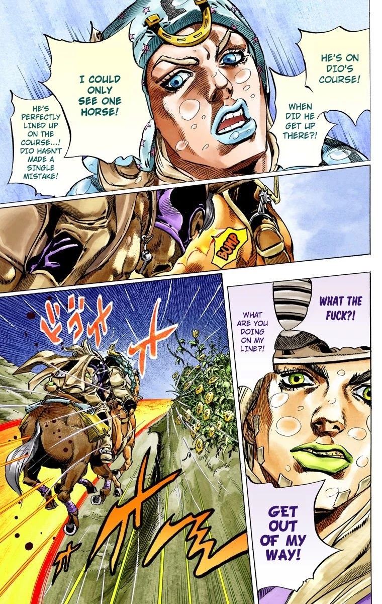 JoJo's Bizarre Adventure Part 7 - Steel Ball Run (Official Colored) Chapter 38 page 46 - Chapter 38: Catch the Rainbow (On That Stormy Night) Part 1