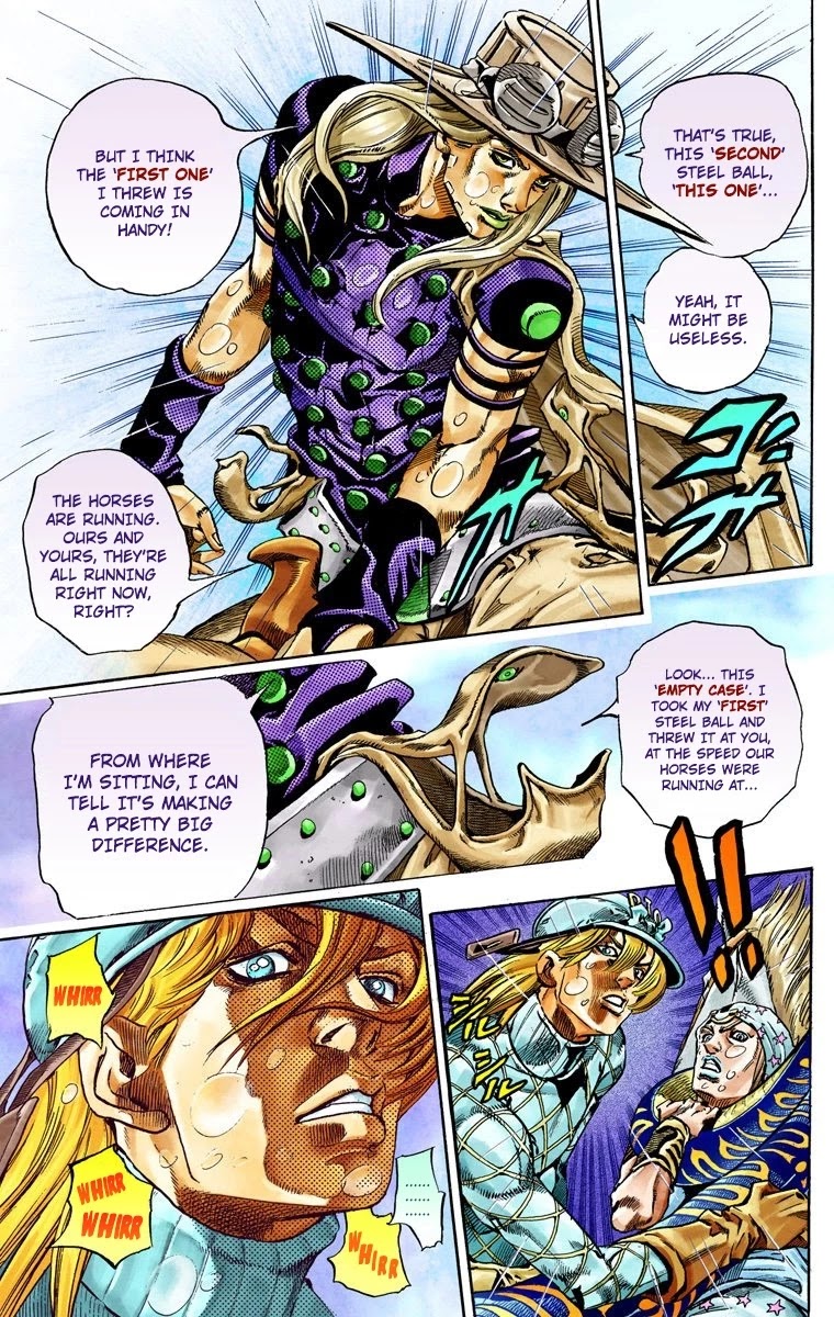JoJo's Bizarre Adventure Part 7 - Steel Ball Run (Official Colored) Chapter 39 page 12 - Chapter 39: Catch the Rainbow (On That Stormy Night) Part 2