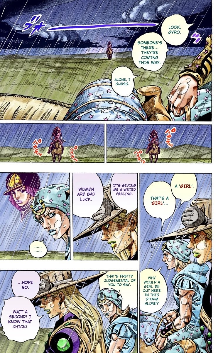 JoJo's Bizarre Adventure Part 7 - Steel Ball Run (Official Colored) Chapter 39 page 21 - Chapter 39: Catch the Rainbow (On That Stormy Night) Part 2