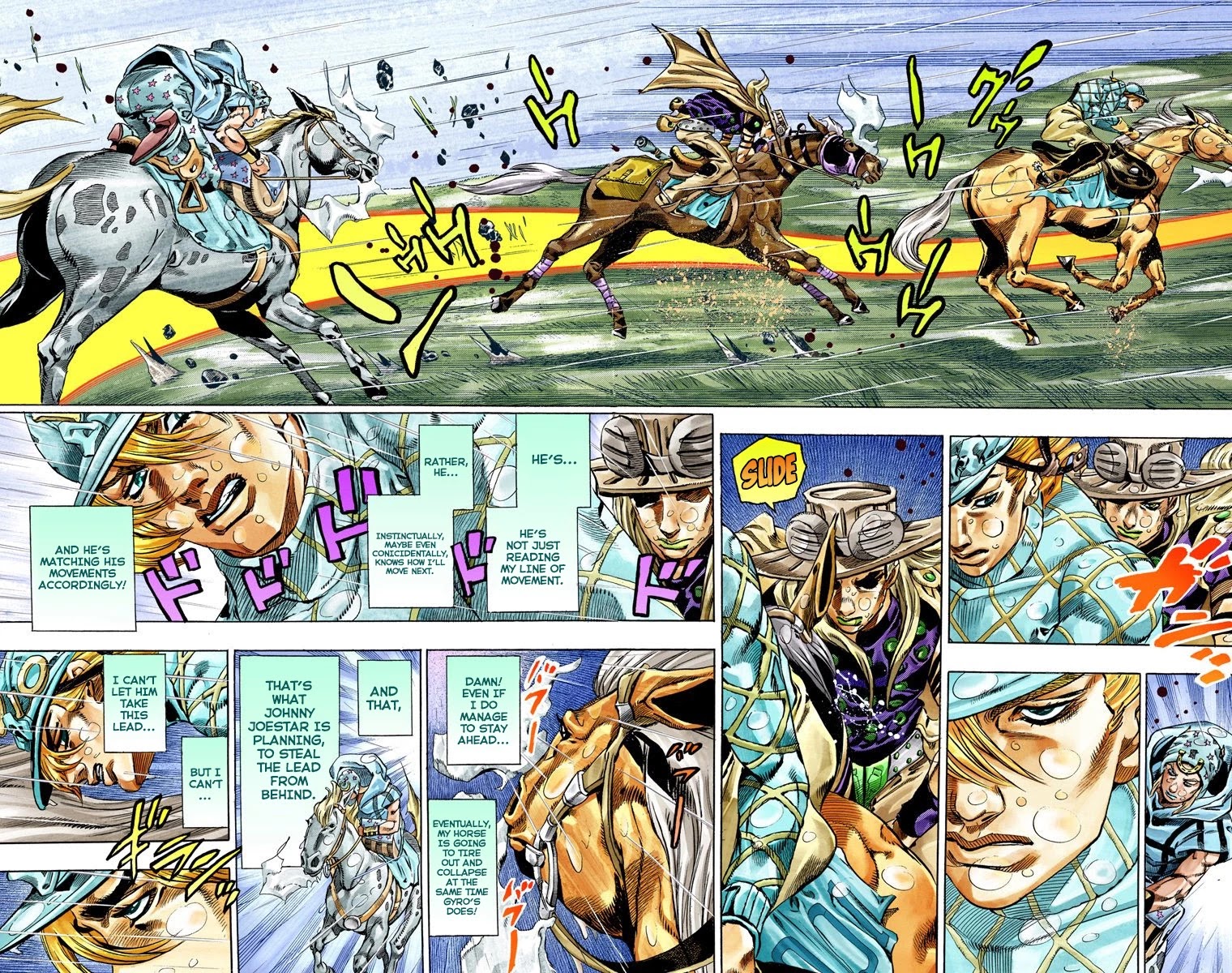 JoJo's Bizarre Adventure Part 7 - Steel Ball Run (Official Colored) Chapter 39 page 4 - Chapter 39: Catch the Rainbow (On That Stormy Night) Part 2