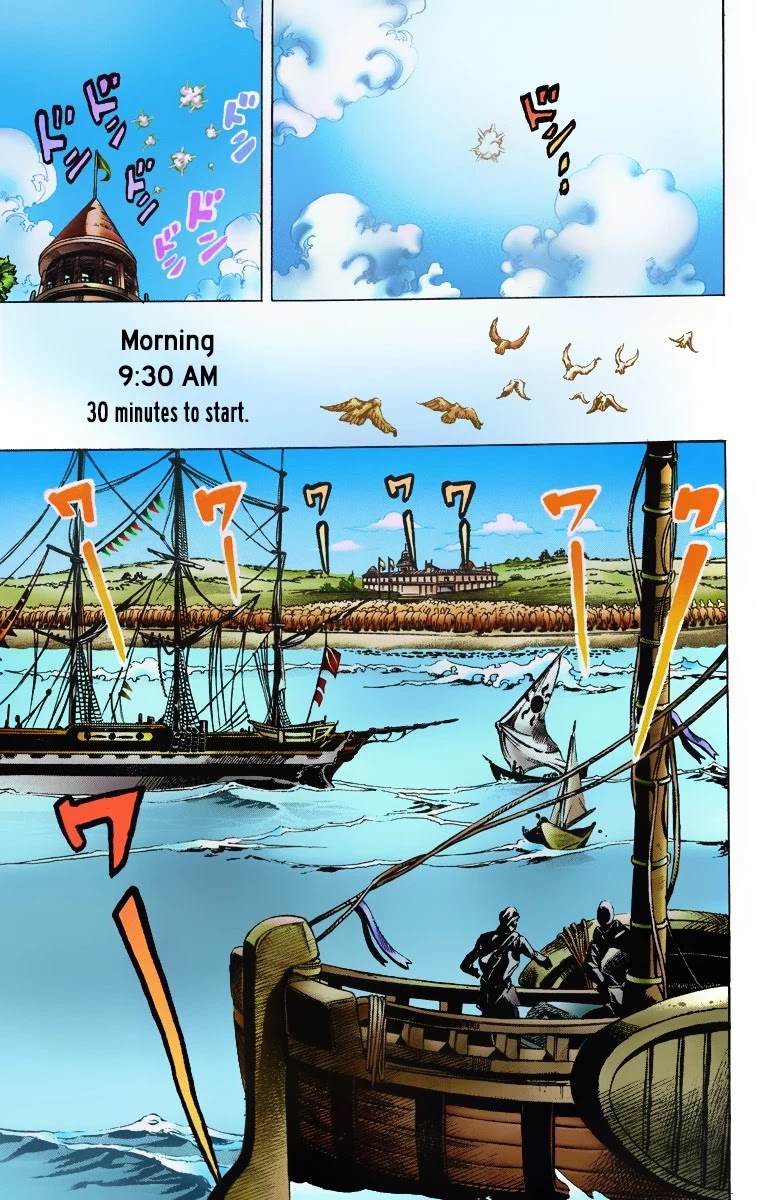 JoJo's Bizarre Adventure Part 7 - Steel Ball Run (Official Colored) Chapter 4 page 17 - Chapter 4: September 25 1890 - 3 Hours to Start
