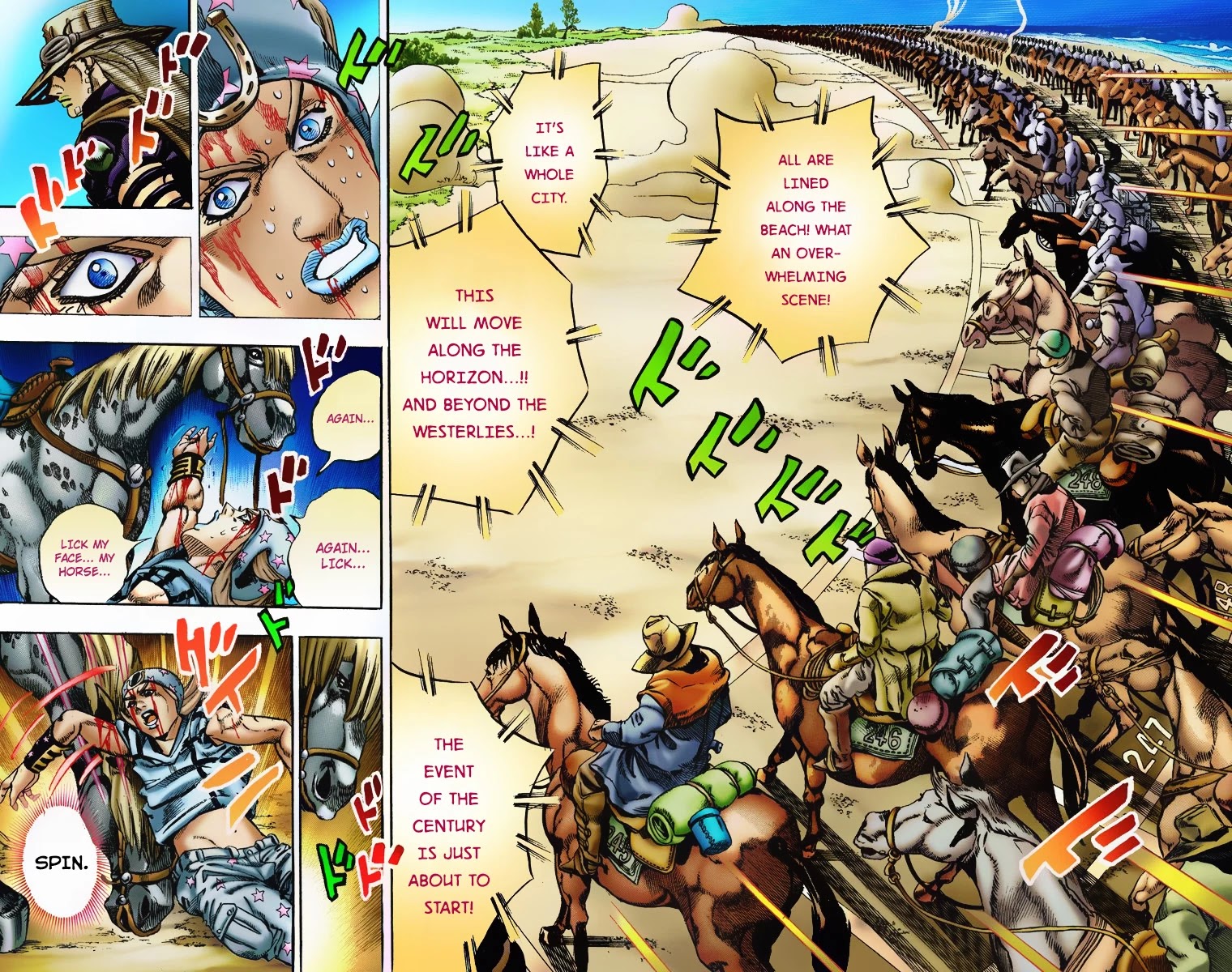 JoJo's Bizarre Adventure Part 7 - Steel Ball Run (Official Colored) Chapter 4 page 25 - Chapter 4: September 25 1890 - 3 Hours to Start