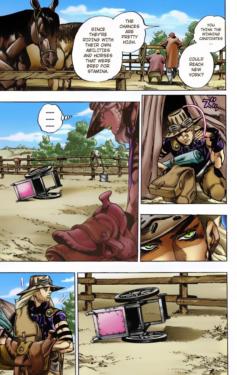 JoJo's Bizarre Adventure Part 7 - Steel Ball Run (Official Colored) Chapter 4 page 5 - Chapter 4: September 25 1890 - 3 Hours to Start