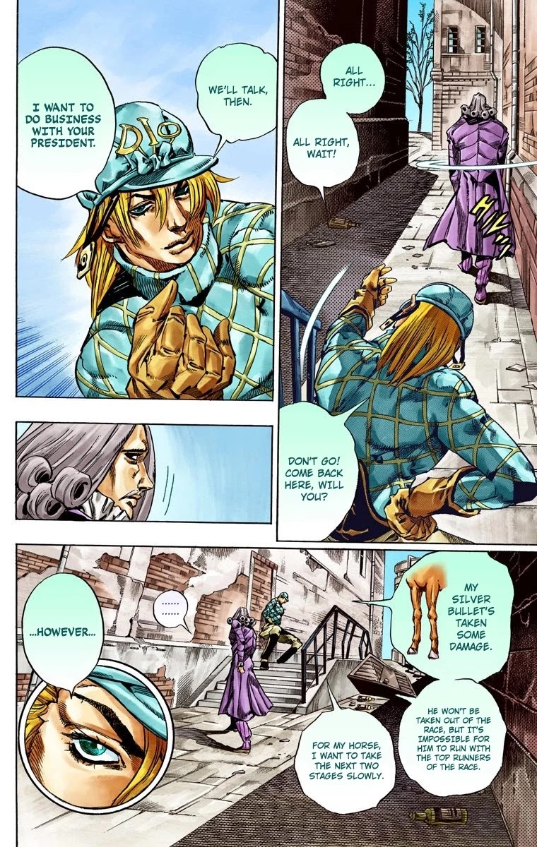 JoJo's Bizarre Adventure Part 7 - Steel Ball Run (Official Colored) Chapter 40 page 36 - Chapter 40: A Silent Way Part 1