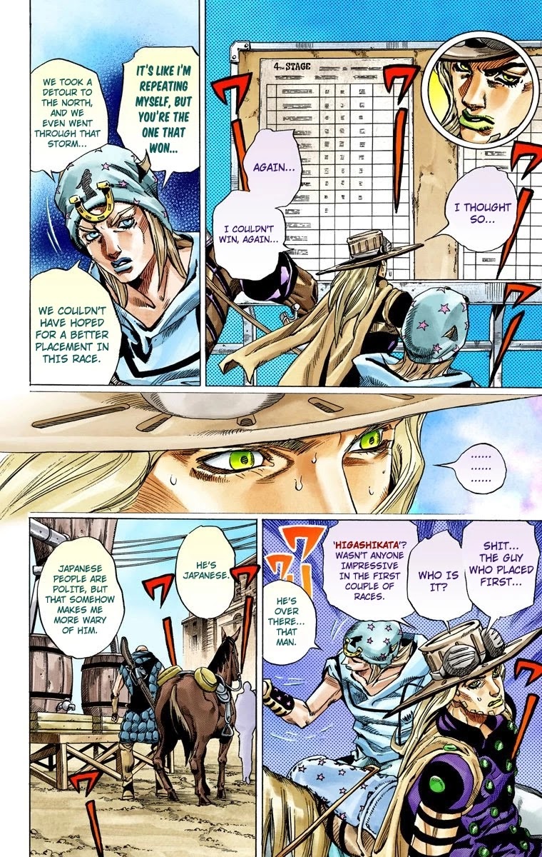 JoJo's Bizarre Adventure Part 7 - Steel Ball Run (Official Colored) Chapter 40 page 9 - Chapter 40: A Silent Way Part 1