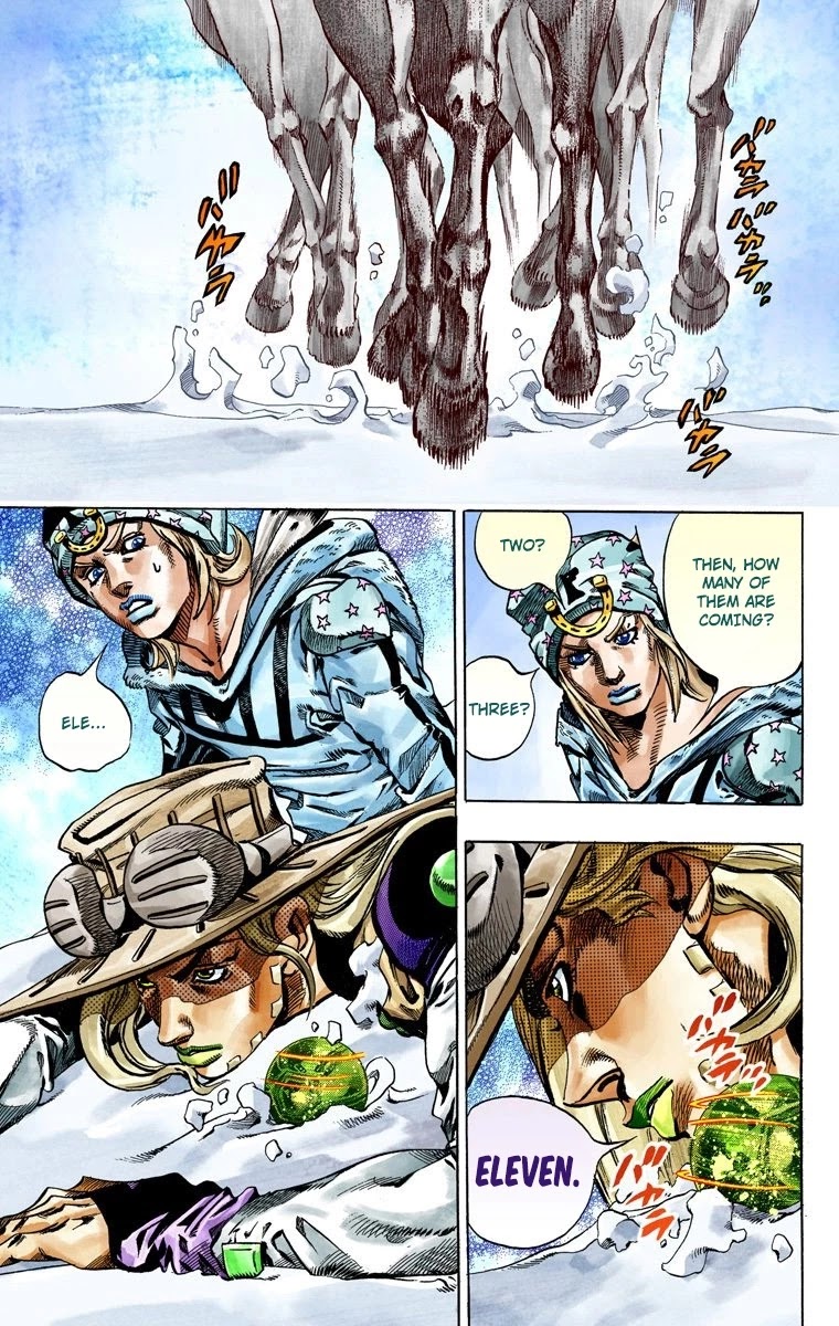 JoJo's Bizarre Adventure Part 7 - Steel Ball Run (Official Colored) Chapter 45 page 18 - Chapter 45: The Promised Land- Sugar Mountain Part 1