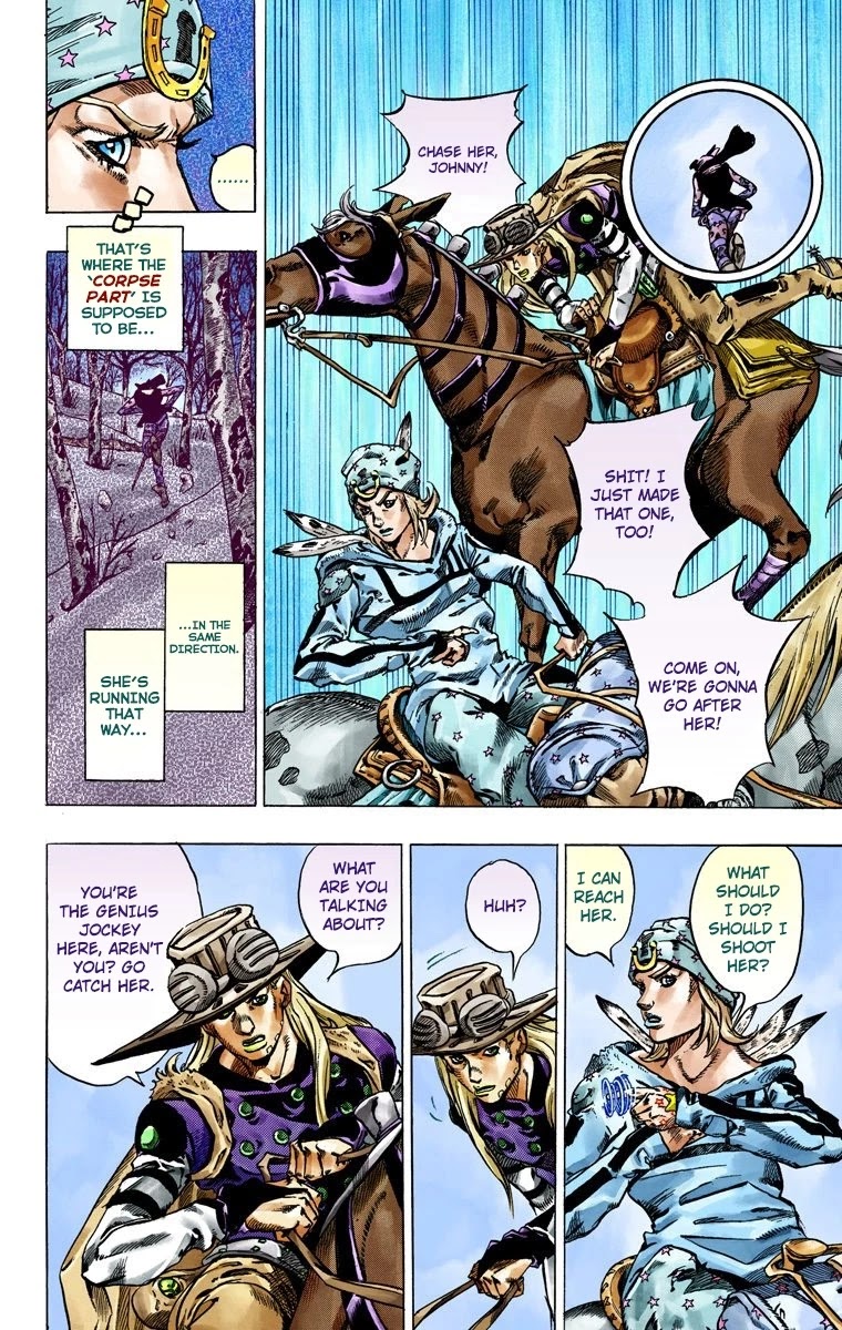 JoJo's Bizarre Adventure Part 7 - Steel Ball Run (Official Colored) Chapter 45 page 22 - Chapter 45: The Promised Land- Sugar Mountain Part 1