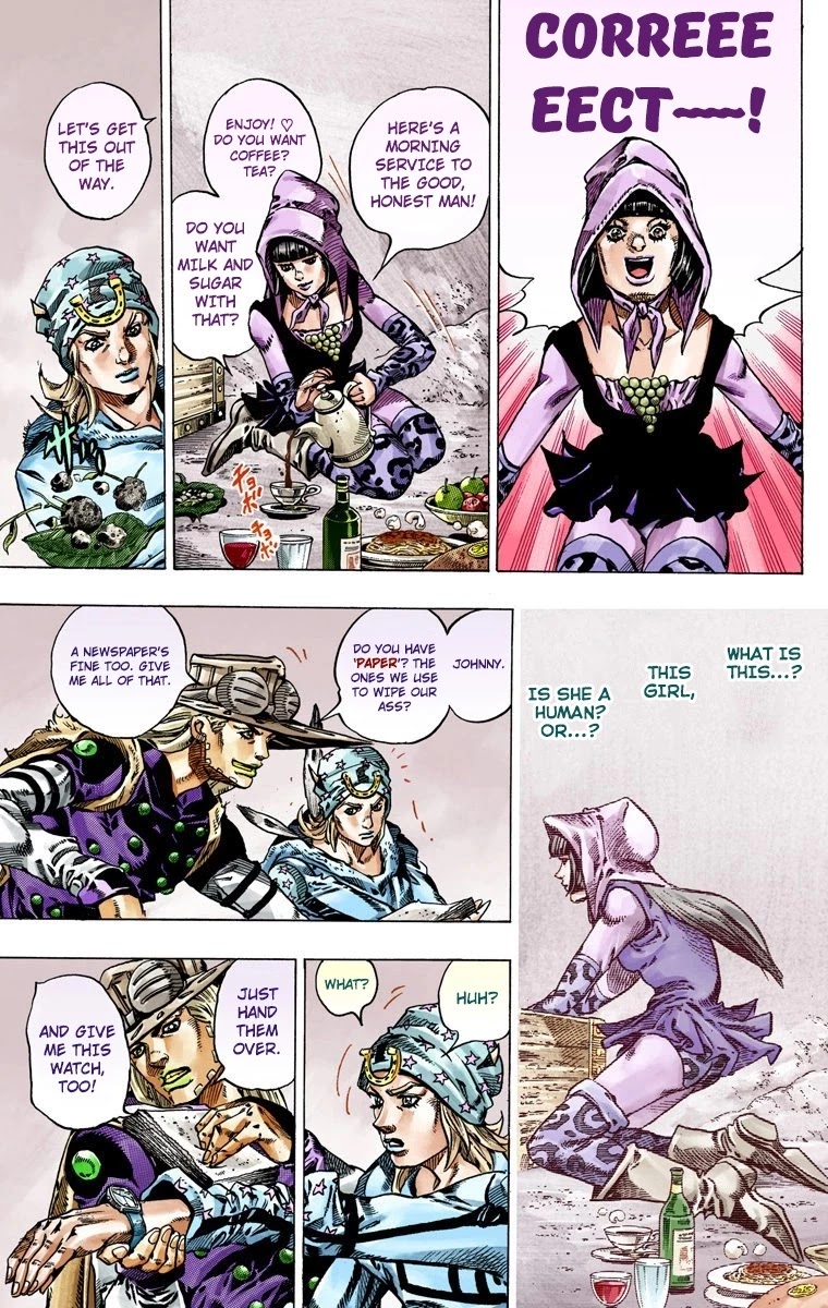JoJo's Bizarre Adventure Part 7 - Steel Ball Run (Official Colored) Chapter 45 page 44 - Chapter 45: The Promised Land- Sugar Mountain Part 1