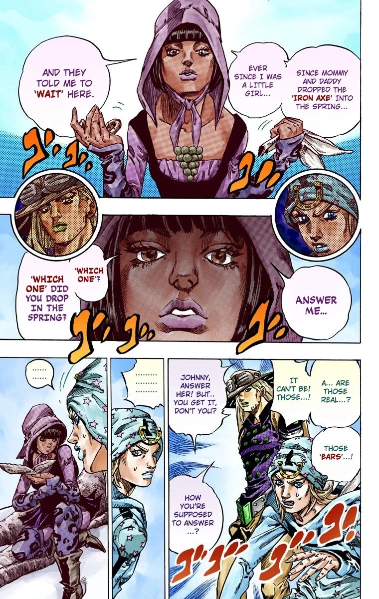 JoJo's Bizarre Adventure Part 7 - Steel Ball Run (Official Colored) Chapter 45 page 50 - Chapter 45: The Promised Land- Sugar Mountain Part 1