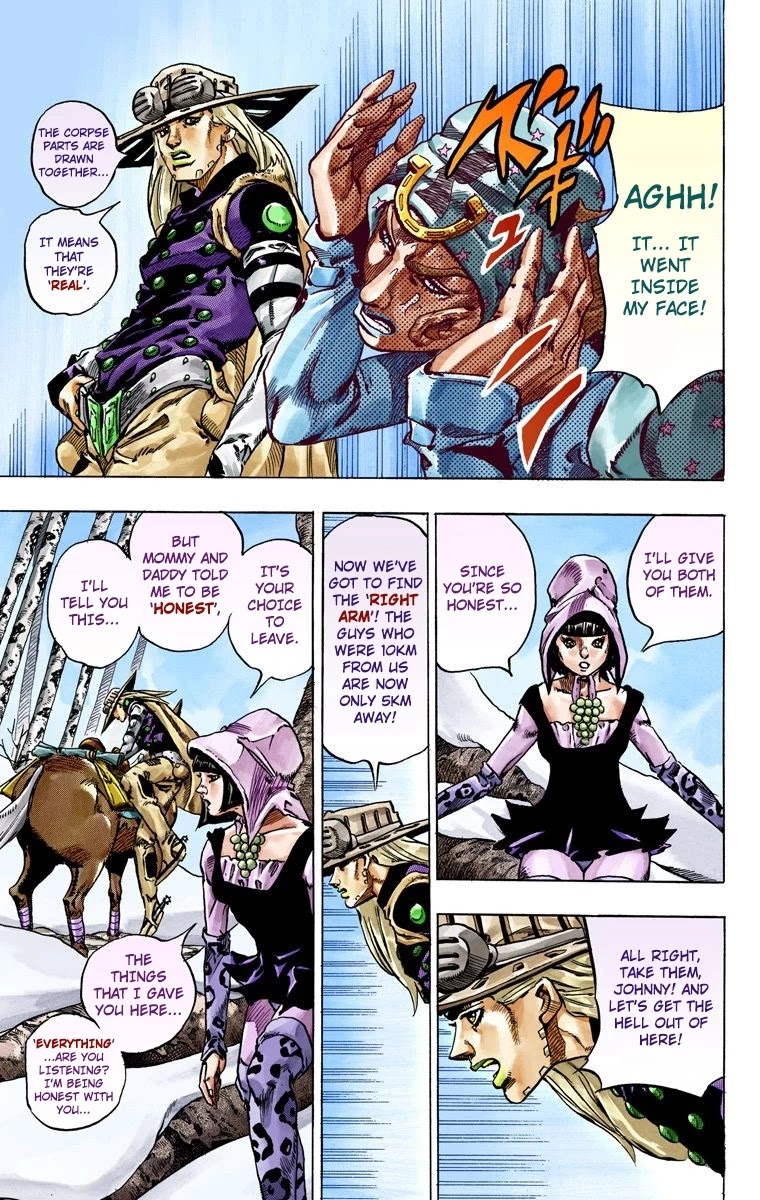 JoJo's Bizarre Adventure Part 7 - Steel Ball Run (Official Colored) Chapter 45 page 52 - Chapter 45: The Promised Land- Sugar Mountain Part 1