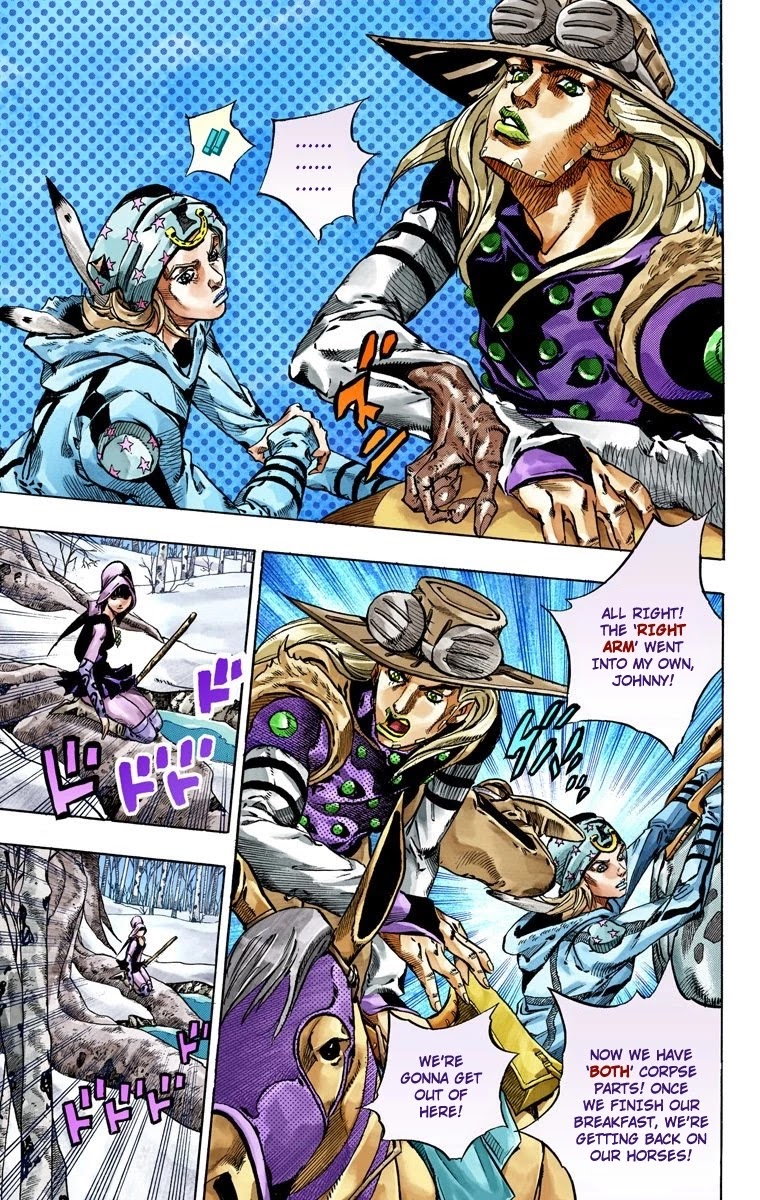 JoJo's Bizarre Adventure Part 7 - Steel Ball Run (Official Colored) Chapter 46 page 14 - Chapter 46: The Promised Land- Sugar Mountain Part 2