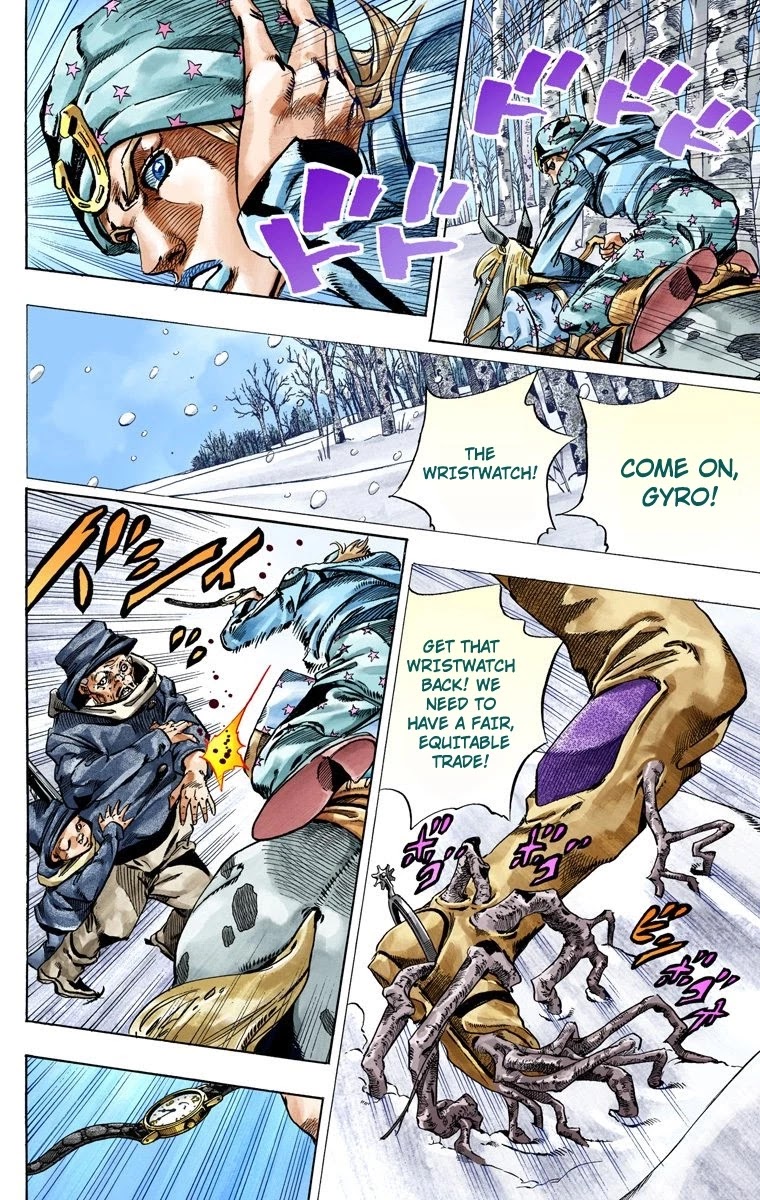 JoJo's Bizarre Adventure Part 7 - Steel Ball Run (Official Colored) Chapter 46 page 15 - Chapter 46: The Promised Land- Sugar Mountain Part 2