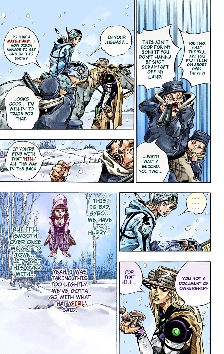 JoJo's Bizarre Adventure Part 7 - Steel Ball Run (Official Colored) Chapter 46 page 18 - Chapter 46: The Promised Land- Sugar Mountain Part 2