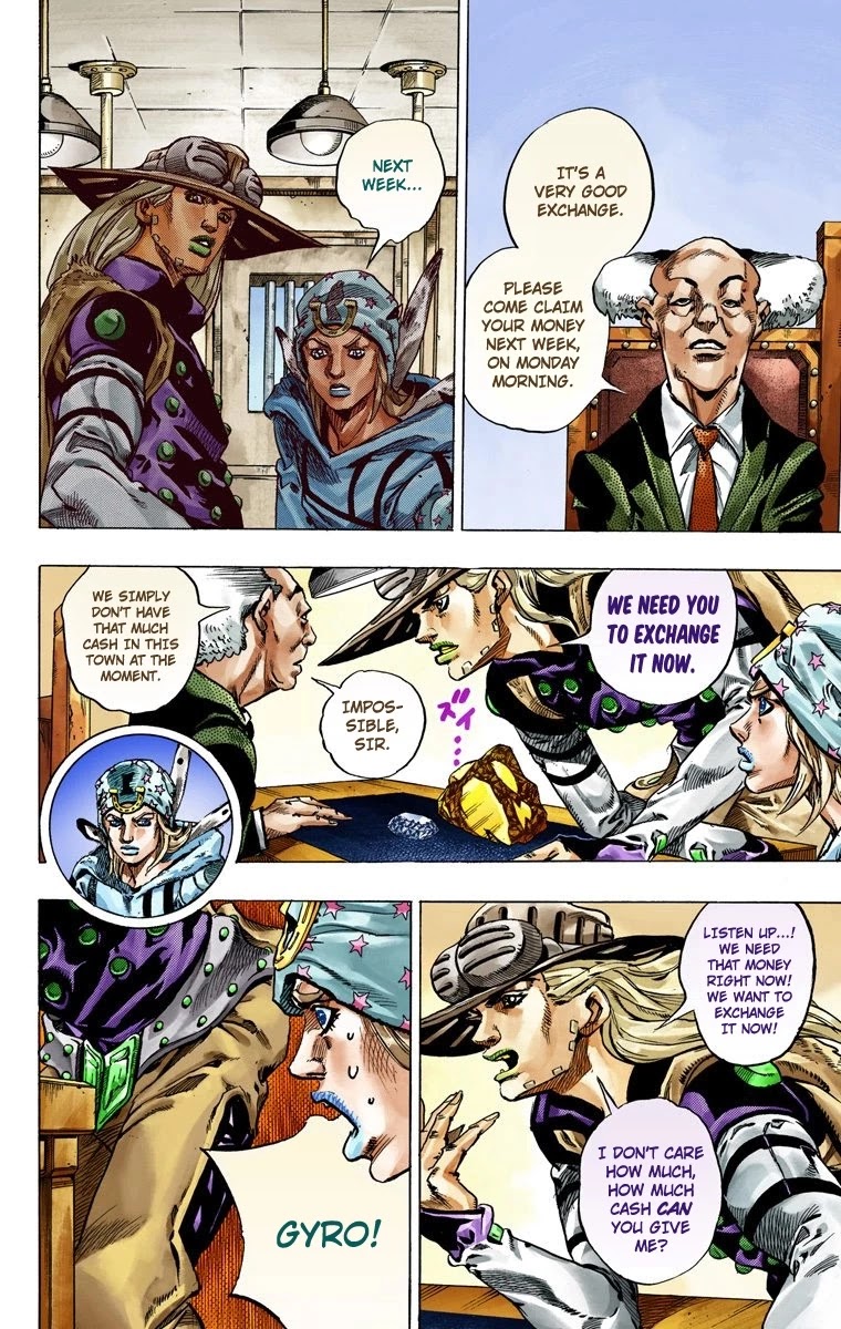 JoJo's Bizarre Adventure Part 7 - Steel Ball Run (Official Colored) Chapter 46 page 22 - Chapter 46: The Promised Land- Sugar Mountain Part 2