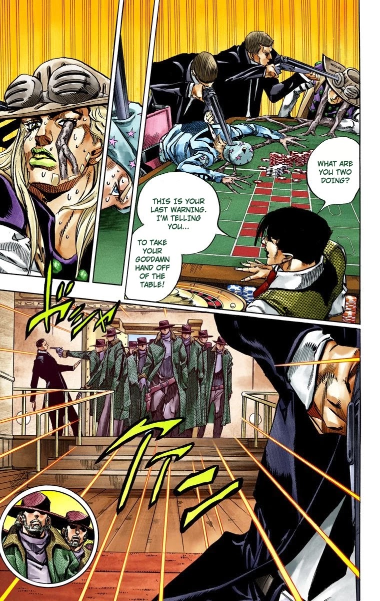 JoJo's Bizarre Adventure Part 7 - Steel Ball Run (Official Colored) Chapter 46 page 42 - Chapter 46: The Promised Land- Sugar Mountain Part 2