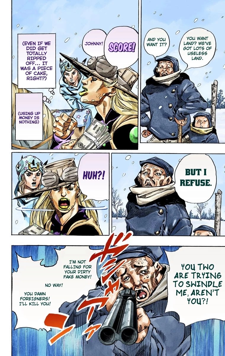 JoJo's Bizarre Adventure Part 7 - Steel Ball Run (Official Colored) Chapter 46 page 7 - Chapter 46: The Promised Land- Sugar Mountain Part 2