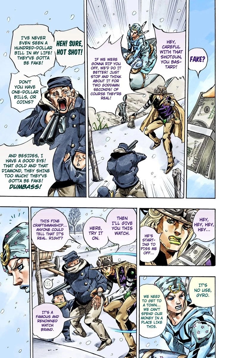 JoJo's Bizarre Adventure Part 7 - Steel Ball Run (Official Colored) Chapter 46 page 8 - Chapter 46: The Promised Land- Sugar Mountain Part 2