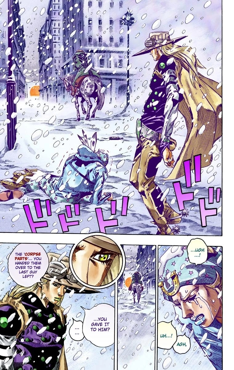 JoJo's Bizarre Adventure Part 7 - Steel Ball Run (Official Colored) Chapter 48 page 12 - Chapter 48: Tubular Bells Part 1
