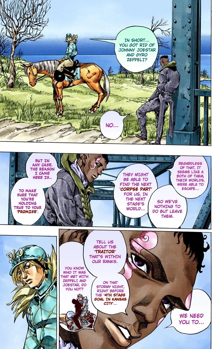 JoJo's Bizarre Adventure Part 7 - Steel Ball Run (Official Colored) Chapter 48 page 25 - Chapter 48: Tubular Bells Part 1