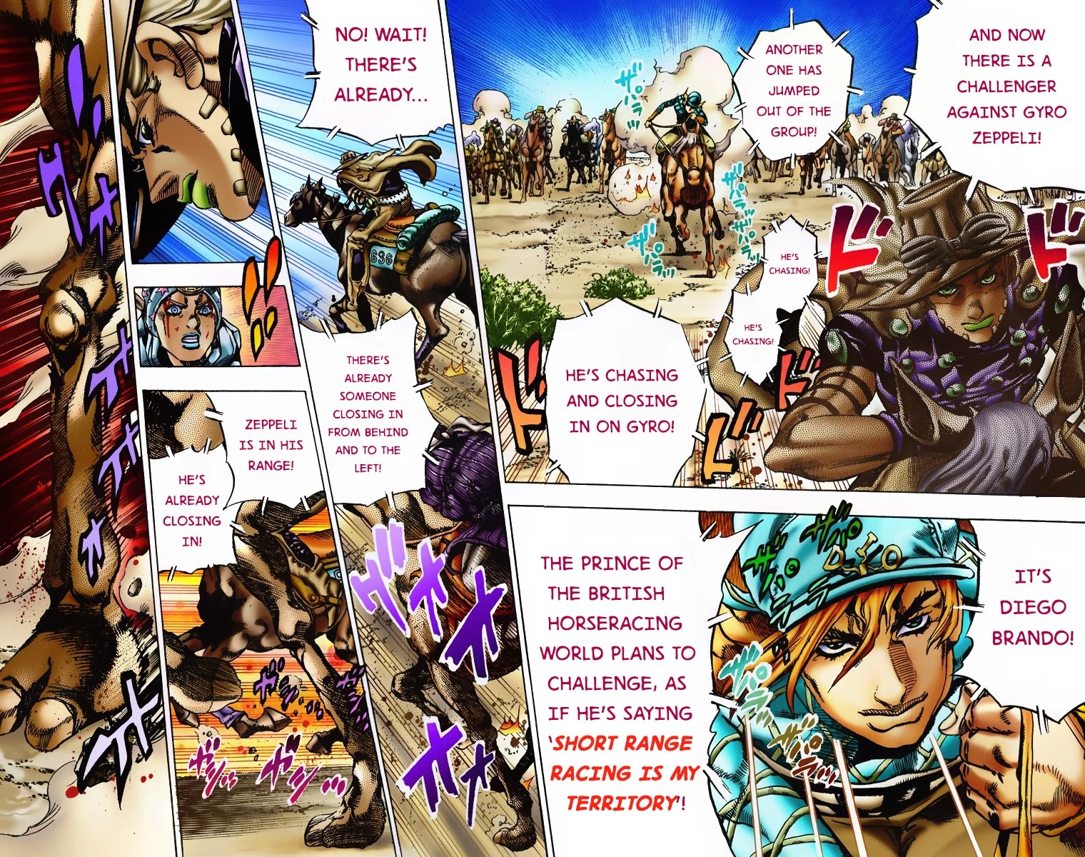JoJo's Bizarre Adventure Part 7 - Steel Ball Run (Official Colored) Chapter 5 page 12 - Chapter 5: 1st Stage 15,000 Meters