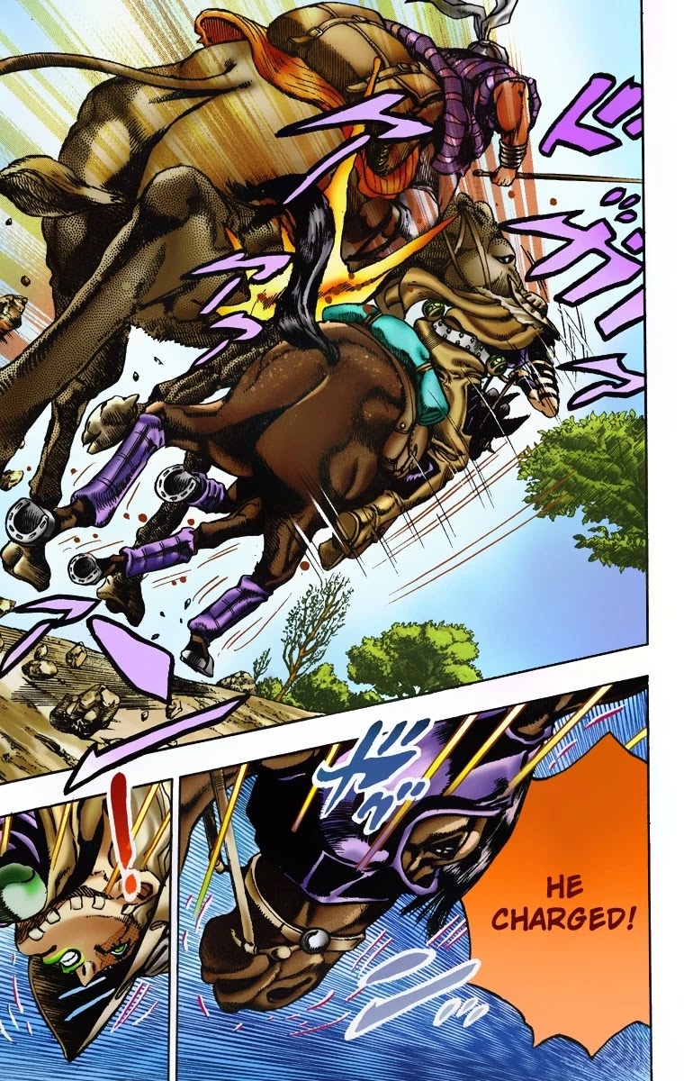JoJo's Bizarre Adventure Part 7 - Steel Ball Run (Official Colored) Chapter 5 page 14 - Chapter 5: 1st Stage 15,000 Meters