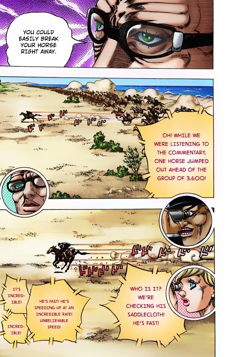 JoJo's Bizarre Adventure Part 7 - Steel Ball Run (Official Colored) Chapter 5 page 6 - Chapter 5: 1st Stage 15,000 Meters