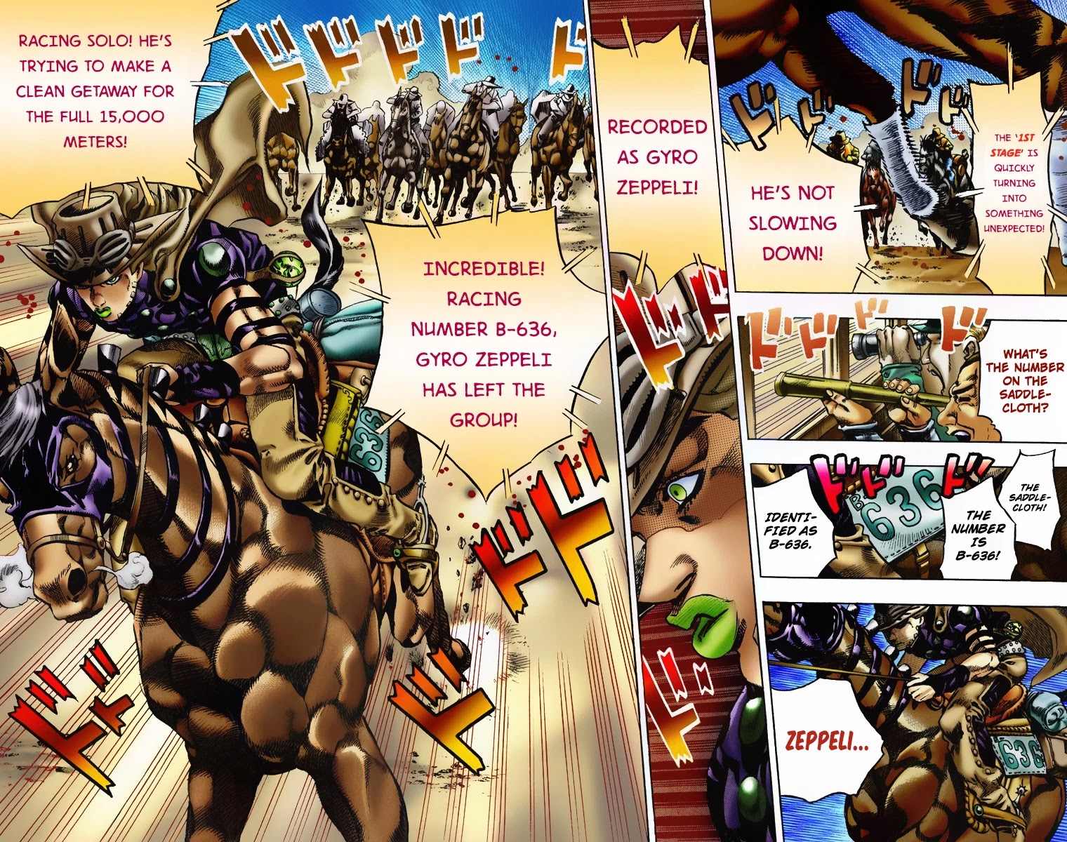 JoJo's Bizarre Adventure Part 7 - Steel Ball Run (Official Colored) Chapter 5 page 7 - Chapter 5: 1st Stage 15,000 Meters