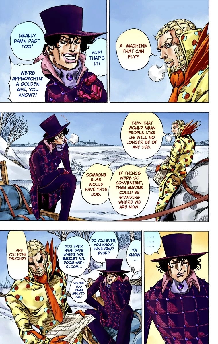 JoJo's Bizarre Adventure Part 7 - Steel Ball Run (Official Colored) Chapter 51 page 25 - Chapter 51: Wrecking Ball Part 1