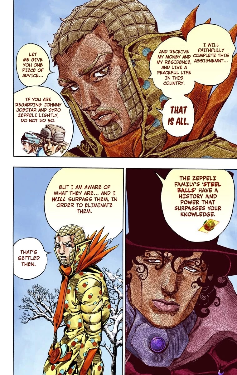 JoJo's Bizarre Adventure Part 7 - Steel Ball Run (Official Colored) Chapter 51 page 26 - Chapter 51: Wrecking Ball Part 1