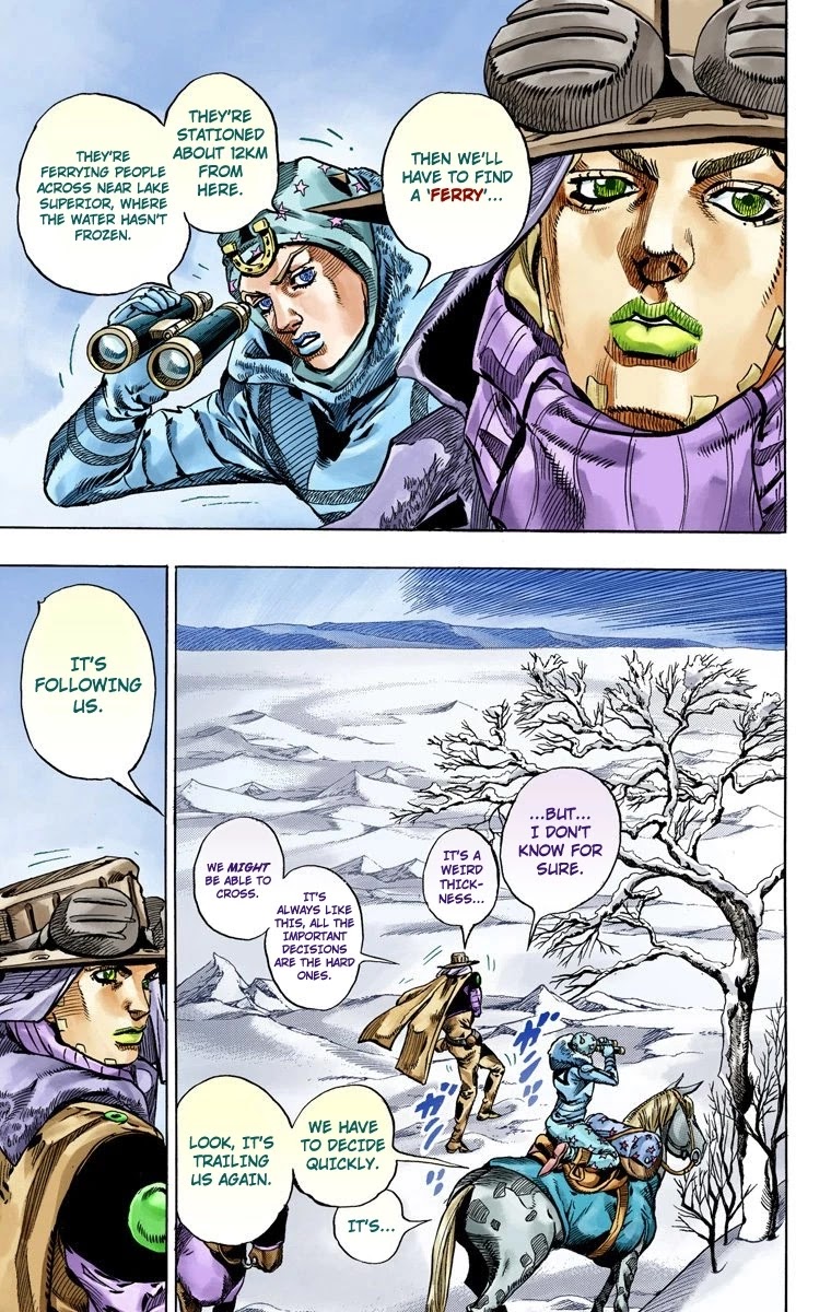 JoJo's Bizarre Adventure Part 7 - Steel Ball Run (Official Colored) Chapter 51 page 30 - Chapter 51: Wrecking Ball Part 1