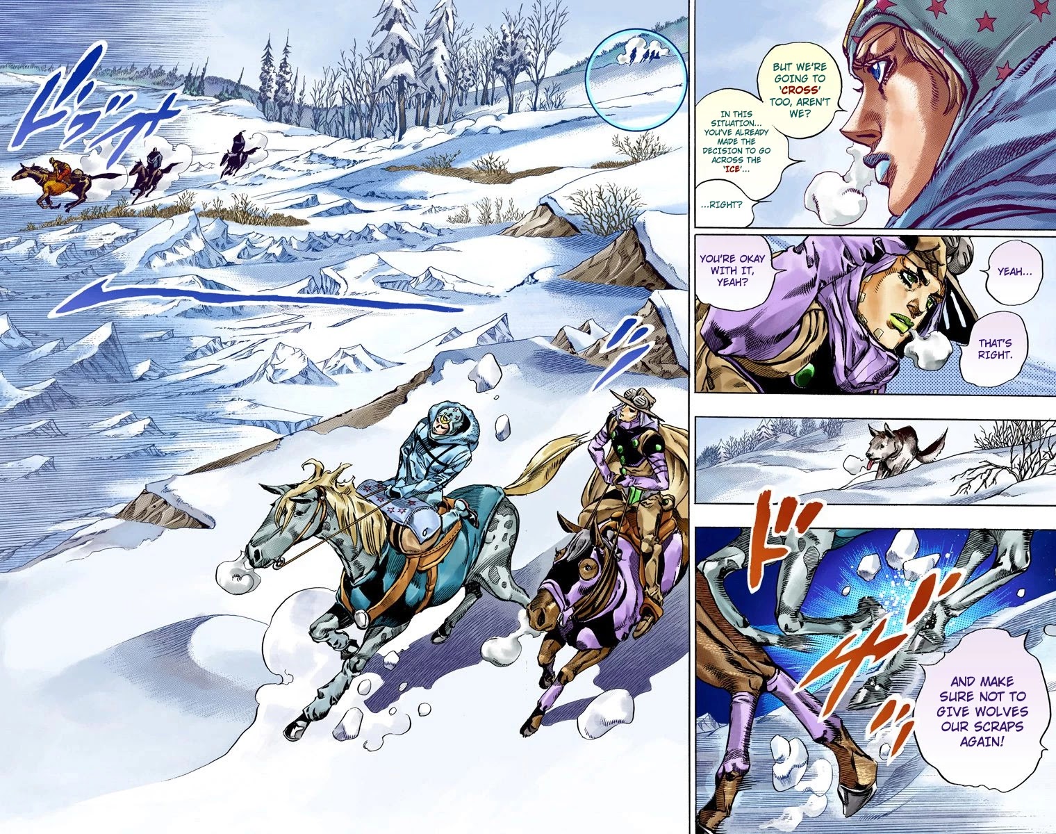 JoJo's Bizarre Adventure Part 7 - Steel Ball Run (Official Colored) Chapter 51 page 38 - Chapter 51: Wrecking Ball Part 1