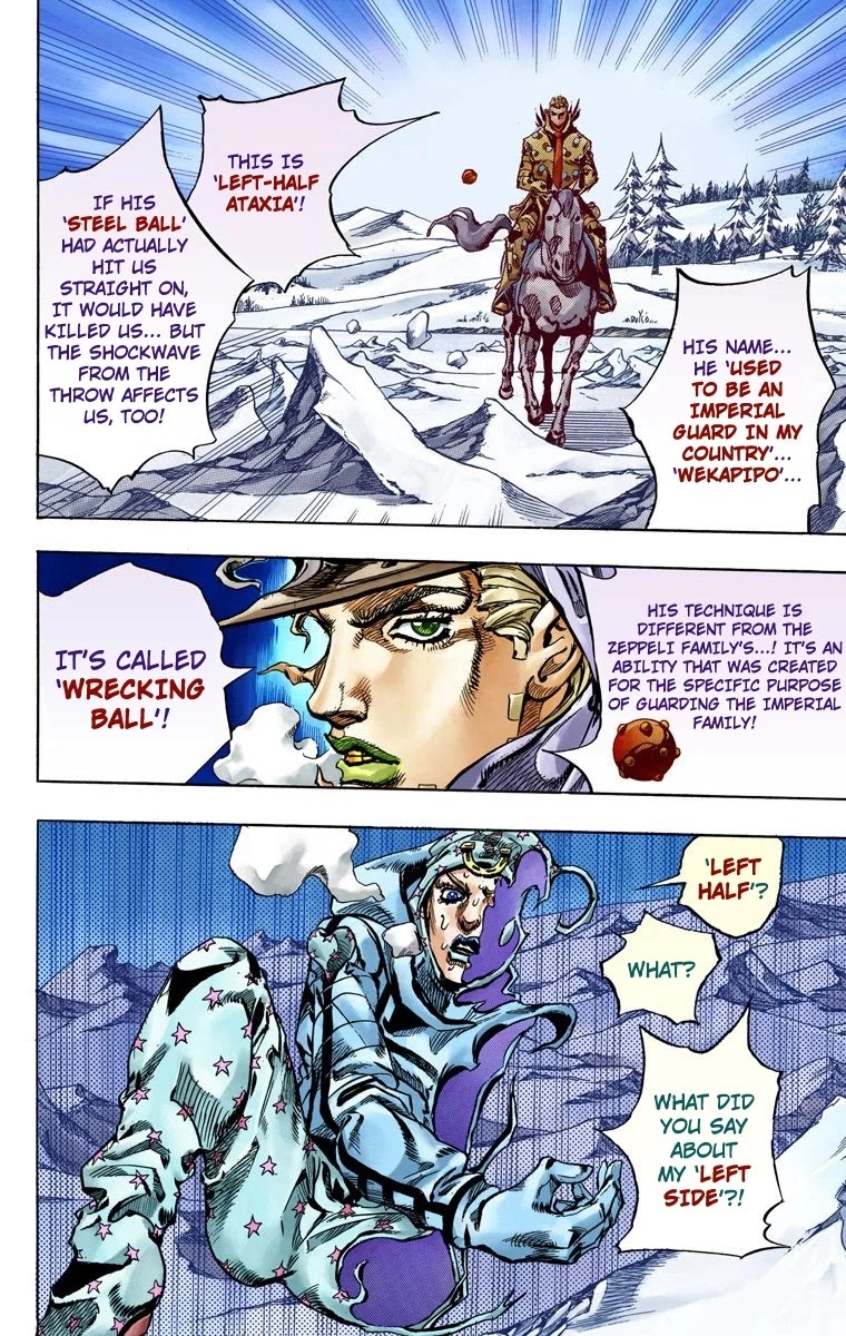 JoJo's Bizarre Adventure Part 7 - Steel Ball Run (Official Colored) Chapter 52 page 13 - Chapter 52: Wrecking Ball Part 2