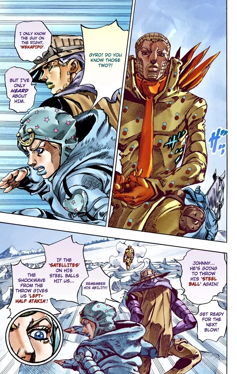 JoJo's Bizarre Adventure Part 7 - Steel Ball Run (Official Colored) Chapter 52 page 27 - Chapter 52: Wrecking Ball Part 2