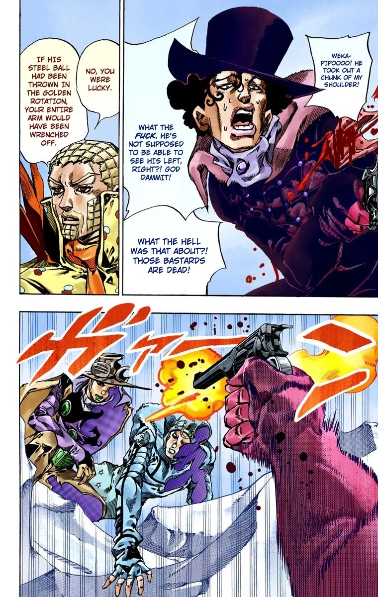 JoJo's Bizarre Adventure Part 7 - Steel Ball Run (Official Colored) Chapter 53 page 24 - Chapter 53: Wrecking Ball Part 3