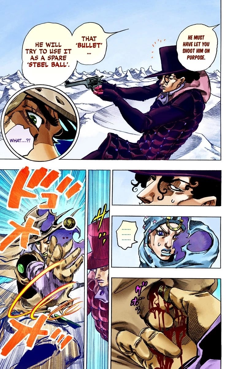 JoJo's Bizarre Adventure Part 7 - Steel Ball Run (Official Colored) Chapter 53 page 28 - Chapter 53: Wrecking Ball Part 3
