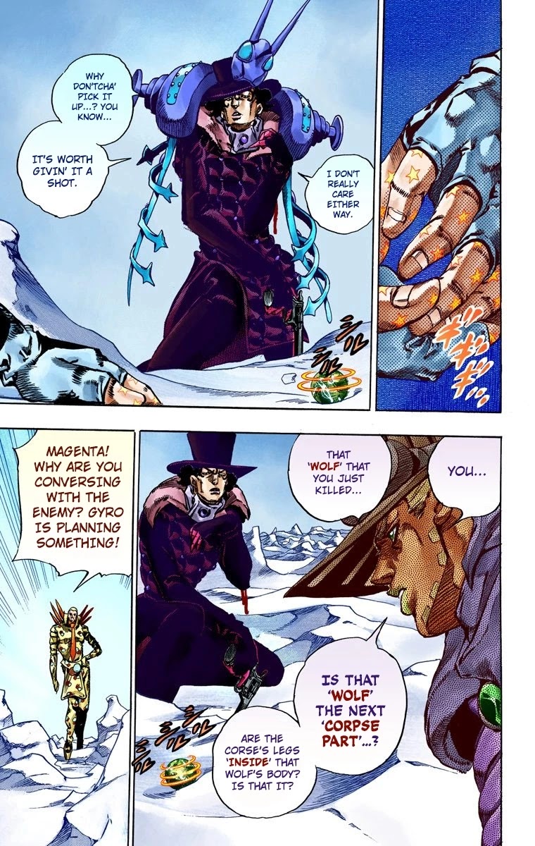 JoJo's Bizarre Adventure Part 7 - Steel Ball Run (Official Colored) Chapter 53 page 32 - Chapter 53: Wrecking Ball Part 3
