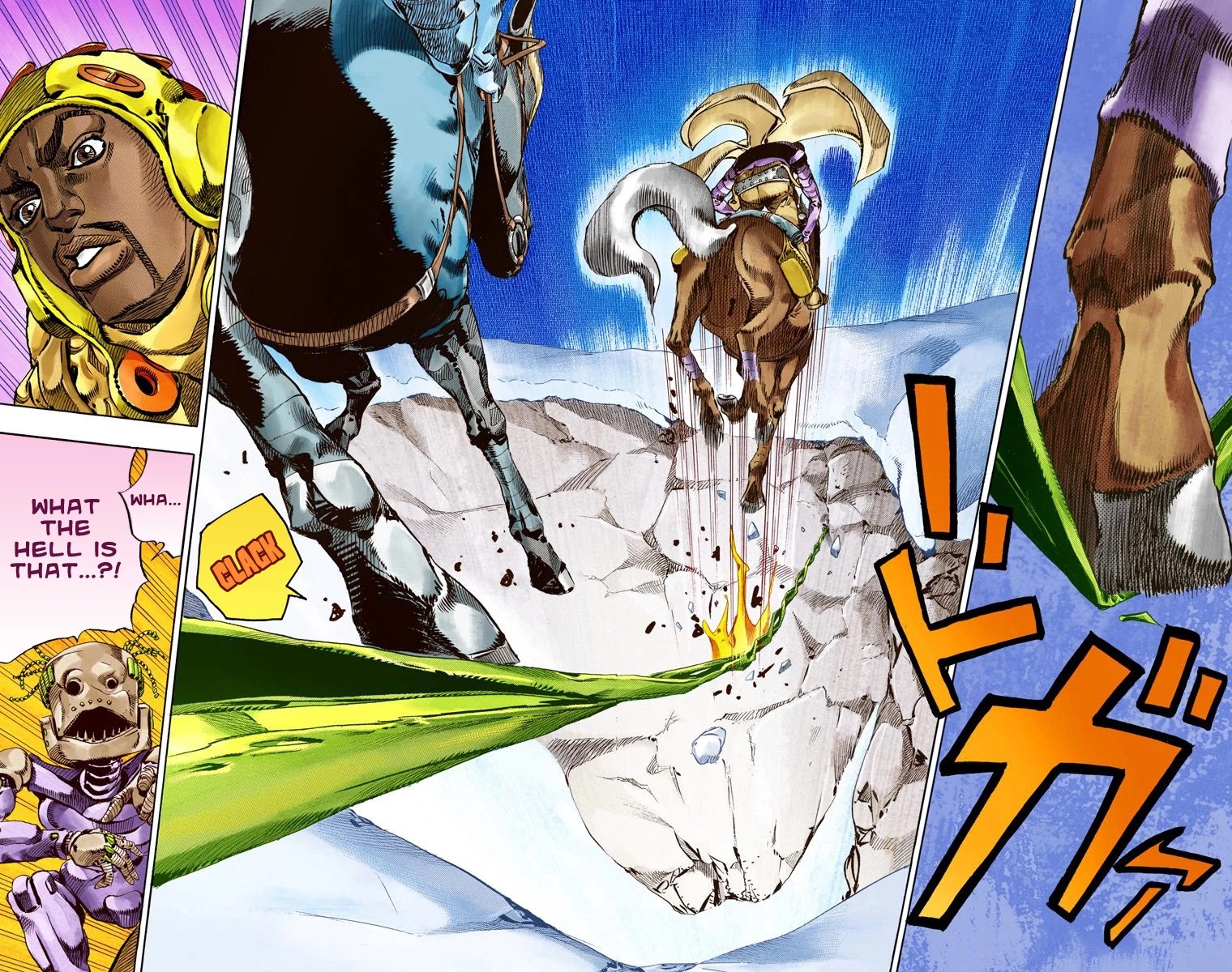 JoJo's Bizarre Adventure Part 7 - Steel Ball Run (Official Colored) Chapter 55 page 22 - Chapter 55: Qualifications for the Victor