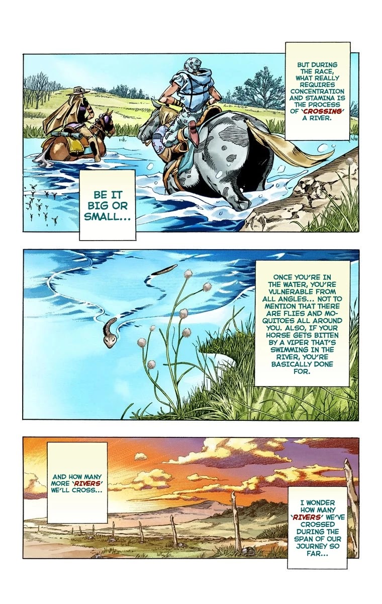 JoJo's Bizarre Adventure Part 7 - Steel Ball Run (Official Colored) Chapter 55 page 6 - Chapter 55: Qualifications for the Victor
