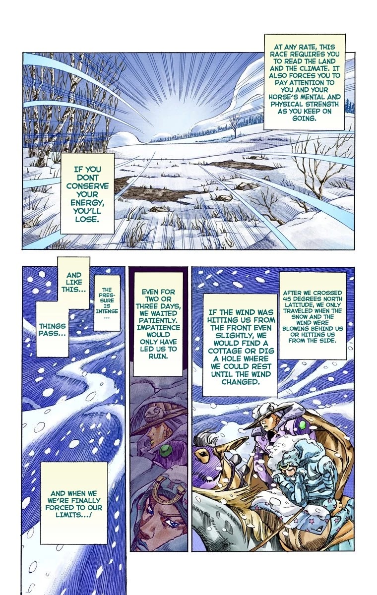 JoJo's Bizarre Adventure Part 7 - Steel Ball Run (Official Colored) Chapter 55 page 8 - Chapter 55: Qualifications for the Victor