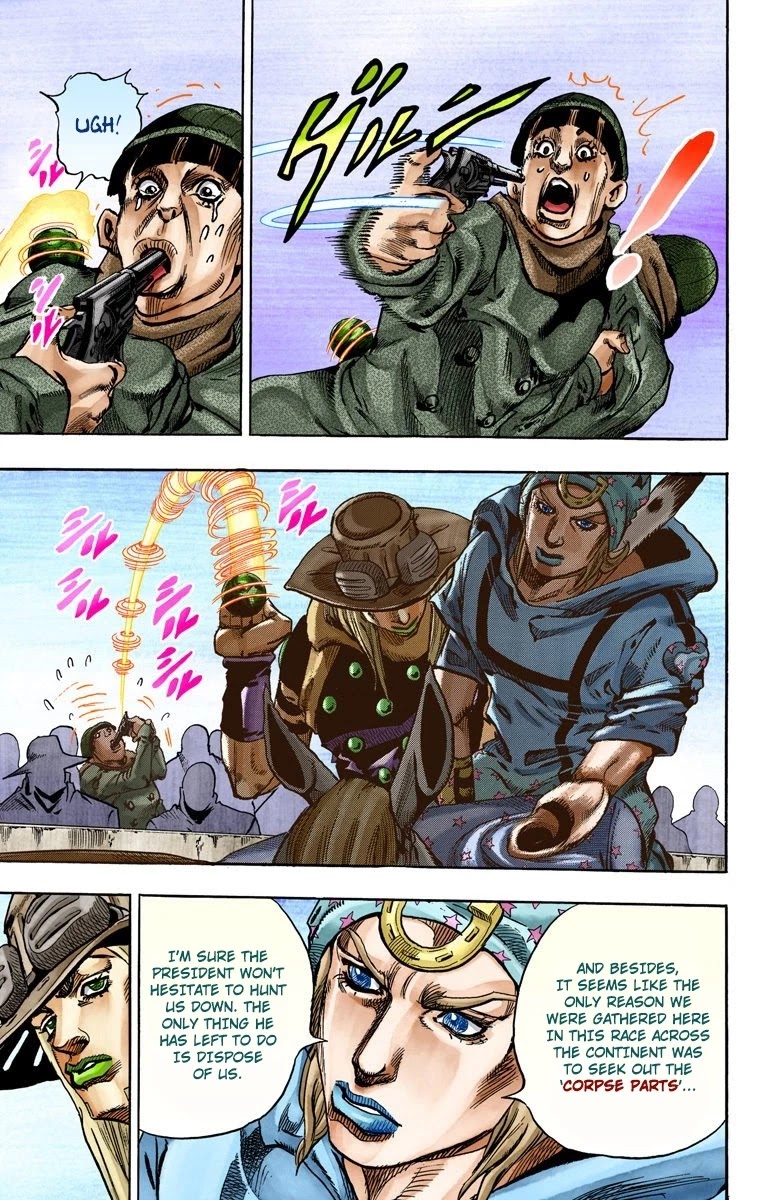 JoJo's Bizarre Adventure Part 7 - Steel Ball Run (Official Colored) Chapter 60 page 9 - Chapter 60: Both Sides Now Part 1