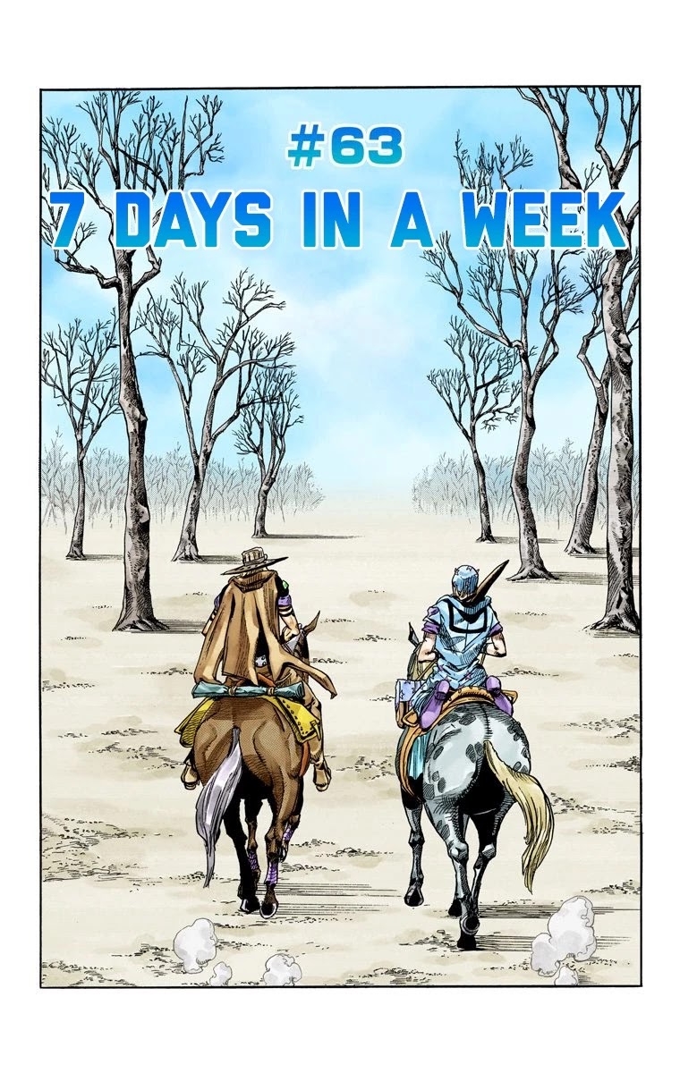 JoJo's Bizarre Adventure Part 7 - Steel Ball Run (Official Colored) Chapter 63 page 2 - Chapter 63: 7 Days in a Week