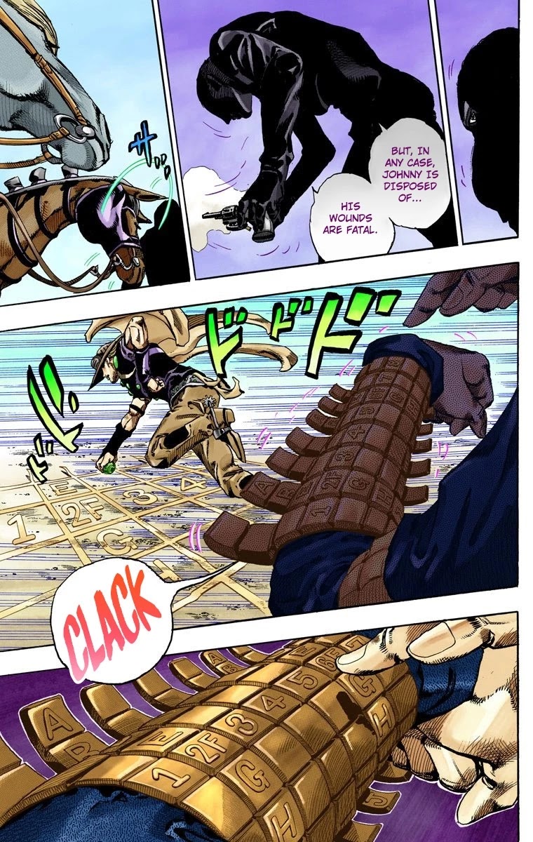 JoJo's Bizarre Adventure Part 7 - Steel Ball Run (Official Colored) Chapter 65 page 17 - Chapter 65: Chocolate Disco Part 2