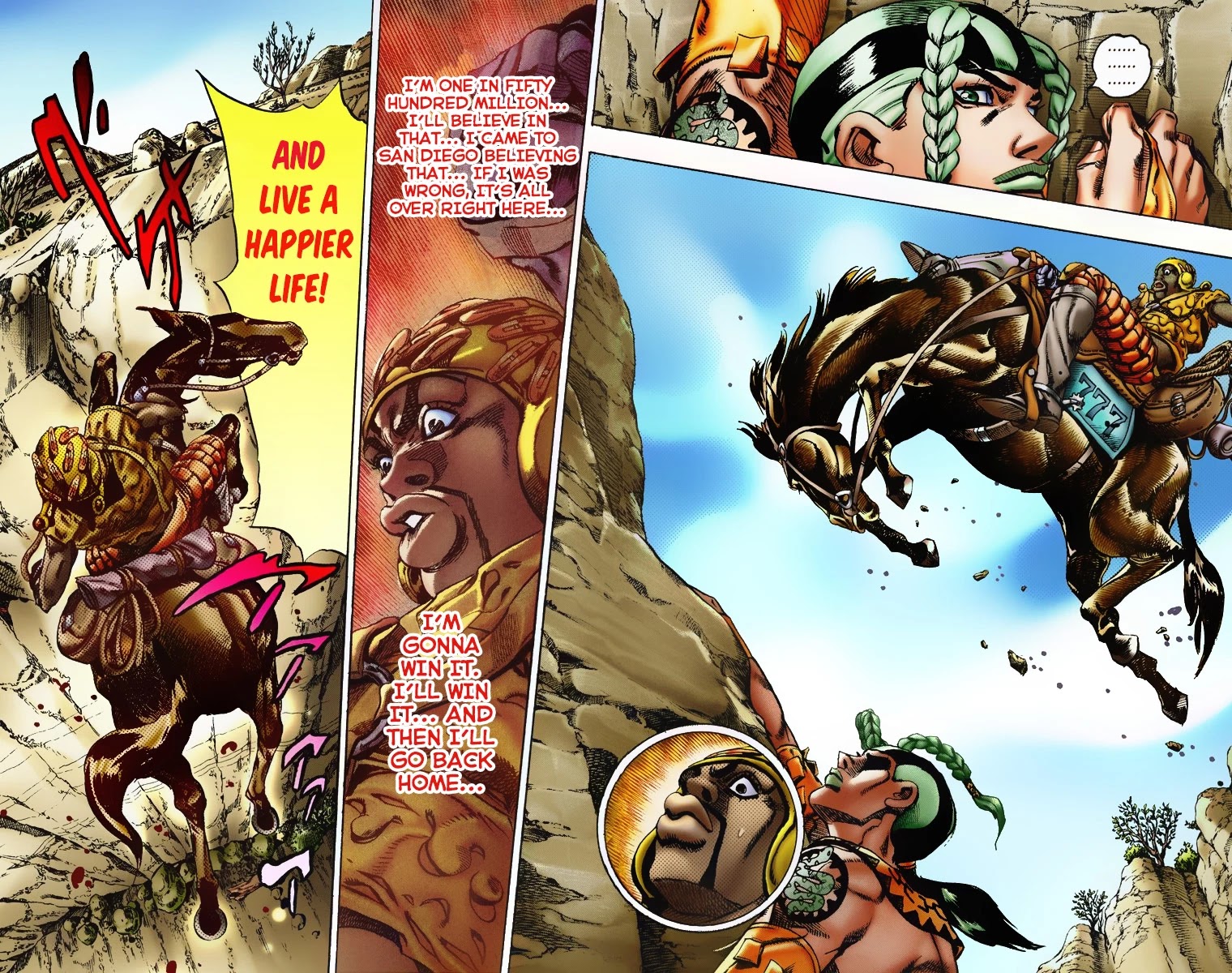 JoJo's Bizarre Adventure Part 7 - Steel Ball Run (Official Colored) Chapter 7 page 10 - Chapter 7: Pocoloco and Sandman
