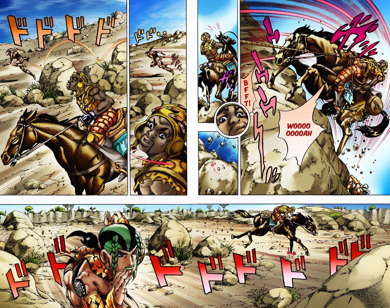 JoJo's Bizarre Adventure Part 7 - Steel Ball Run (Official Colored) Chapter 7 page 12 - Chapter 7: Pocoloco and Sandman