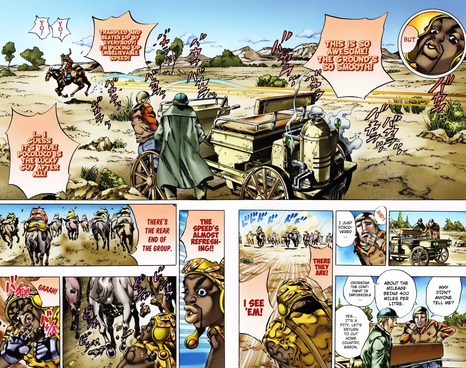JoJo's Bizarre Adventure Part 7 - Steel Ball Run (Official Colored) Chapter 7 page 3 - Chapter 7: Pocoloco and Sandman