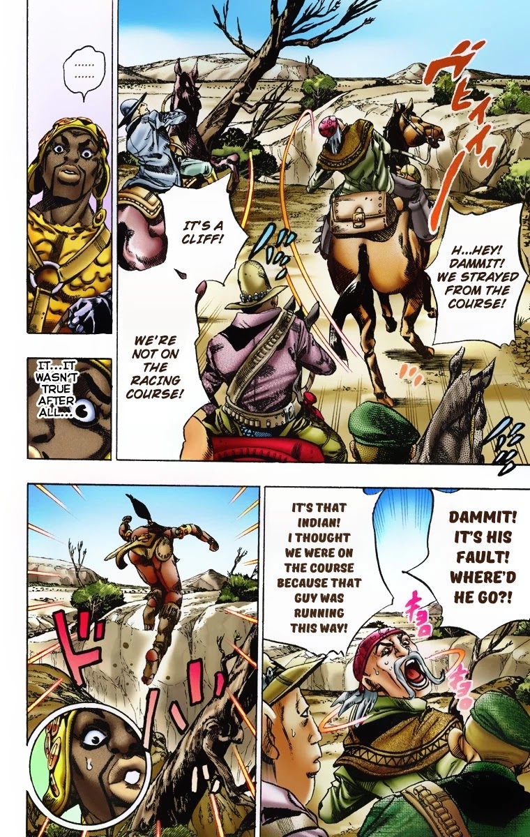 JoJo's Bizarre Adventure Part 7 - Steel Ball Run (Official Colored) Chapter 7 page 6 - Chapter 7: Pocoloco and Sandman