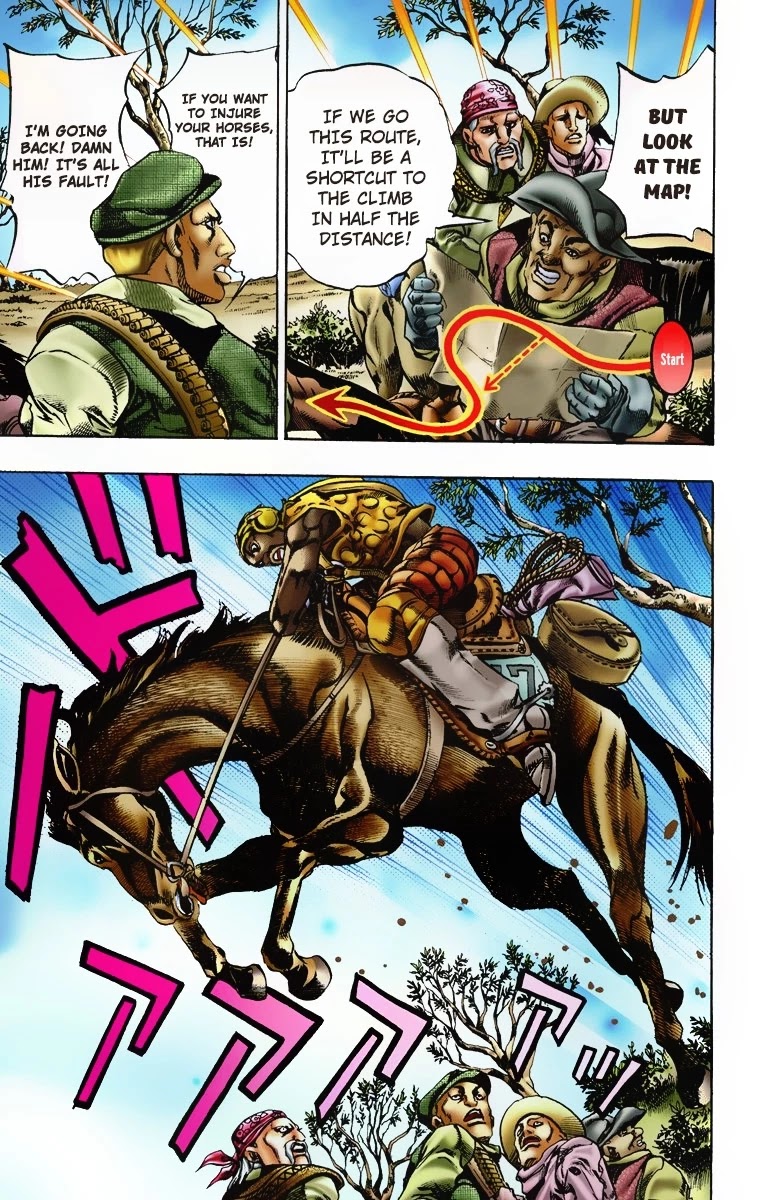 JoJo's Bizarre Adventure Part 7 - Steel Ball Run (Official Colored) Chapter 7 page 9 - Chapter 7: Pocoloco and Sandman