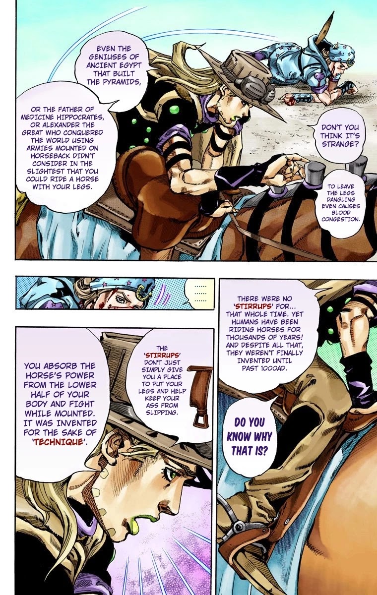 JoJo's Bizarre Adventure Part 7 - Steel Ball Run (Official Colored) Chapter 72 page 18 - Chapter 72: Ticket to Ride Part 2